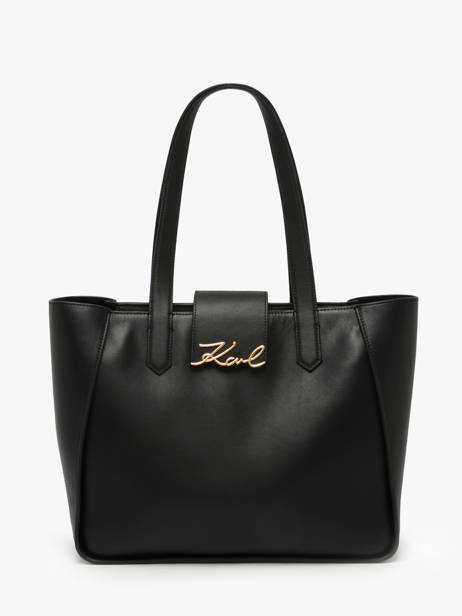 Schoudertas K Signature Leder Karl lagerfeld Zwart k signature A3W30133